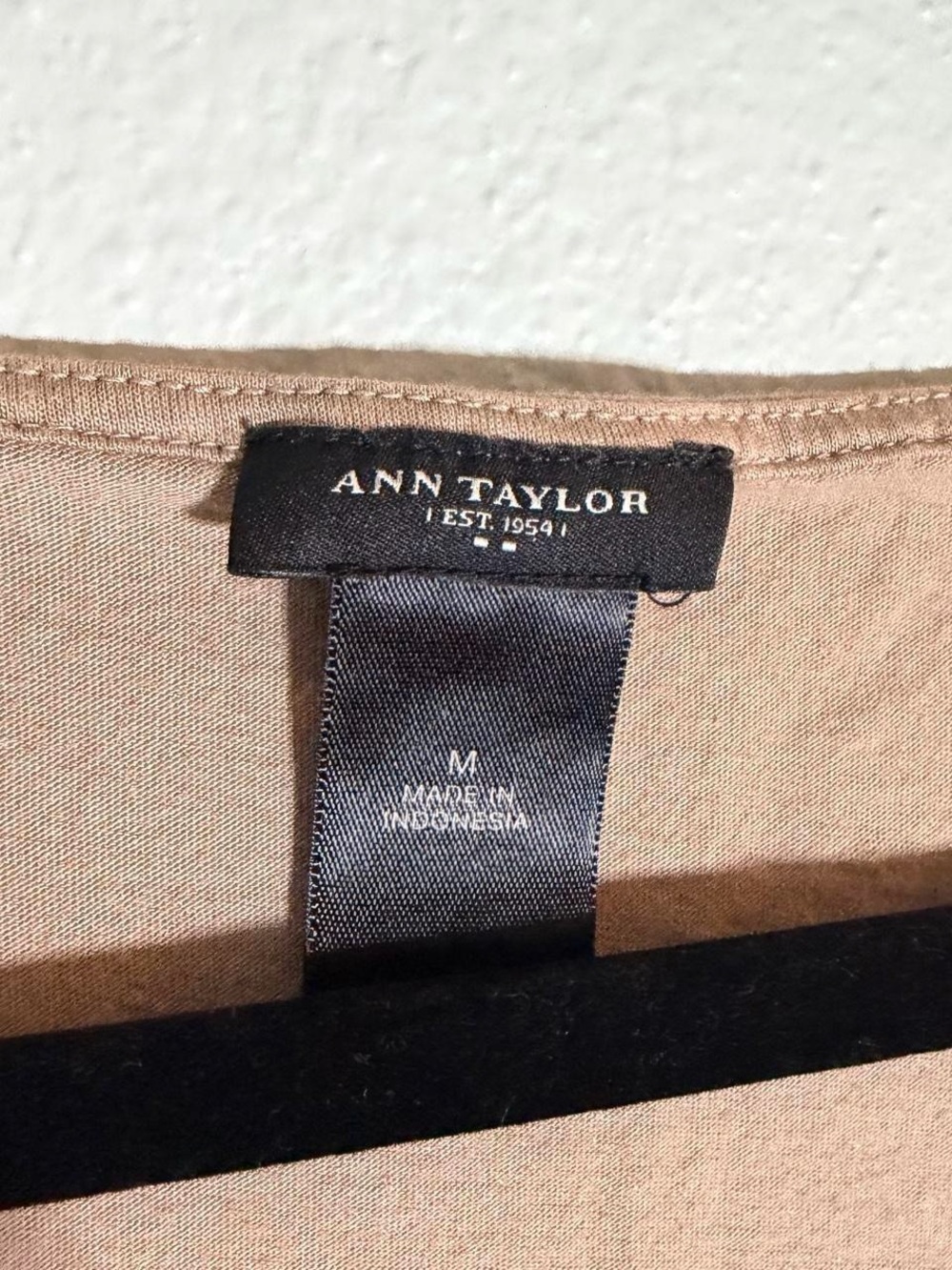Ann Taylor Taupe Tank with Black Botanical Print - Picture 5 of 8